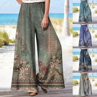 Γυναικείο Summer Print Ελαστική μέση Φαρδιά Casual Παντελόνι Φαρδύ Παντελόνι