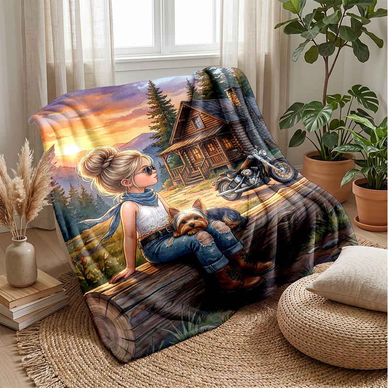 Bulldog Floral Pattern Blanket Personalized Name Flannel Blanket Soft Cozy Plush Throw for Sofa Bed Lightweight Home Decor