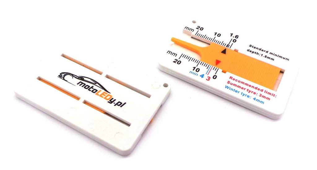 2 Stück Reifenprofiltiefen-Messkarte