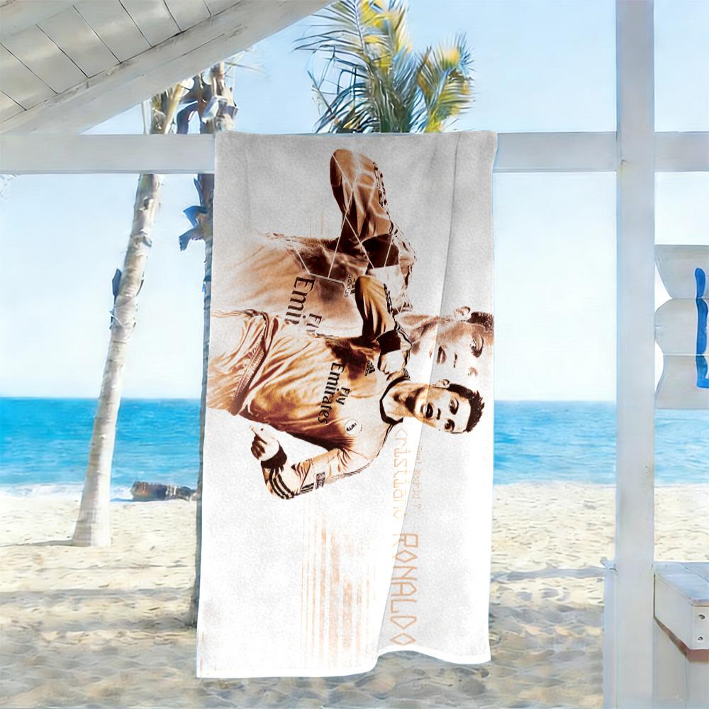 Cristiano Ronaldo Scores Goal Beach Towel Quick-Dry Soft Microfiber Comfortable Lightweight