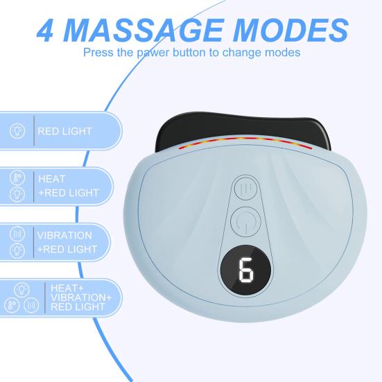 Electric Facial Massager Digital Display Compact Face Massager with Heat Portable Rechargeable Anti-Aging and Vibration