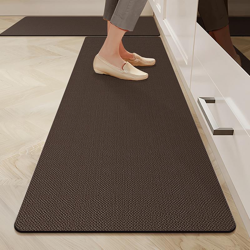 Kitchen Mat Non Slip Waterproof TPE Foam Rug Dark Brown Anti Fatigue Floor Mats for Kitchen