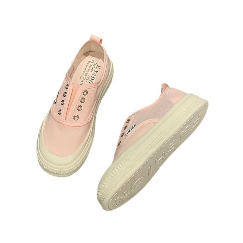 One-pedal women's shoes black student sports shoes casual trend breathable low-top shoes children's new canvas shoes