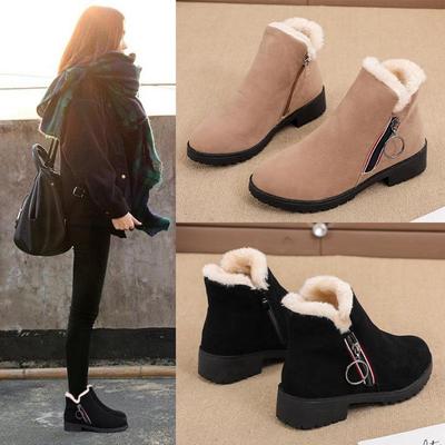 Women Ankle Boots WinterFashion Suede Leather Boots High Heel Ladies Shoes Ankle Boots for Women