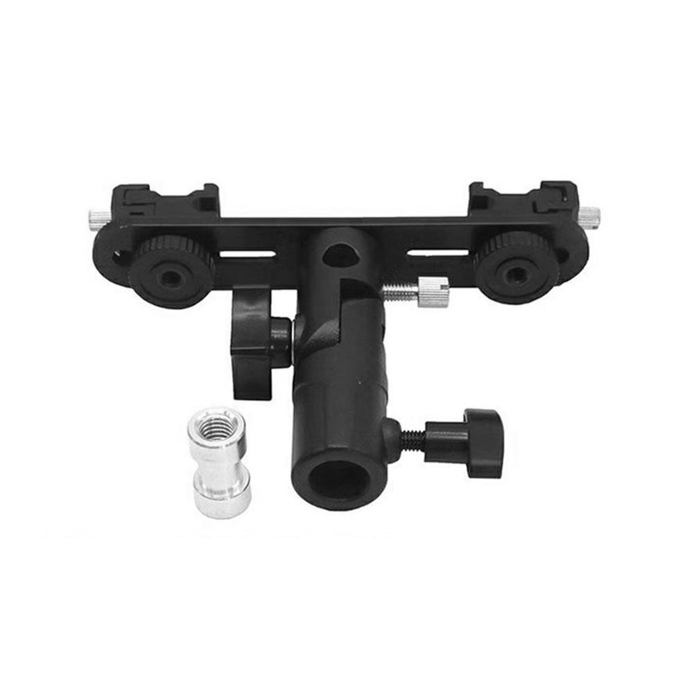 Dual Flash Bracket Umbrella Holder Light Stand Bracket Mount Double Hot Shoe Flash Umbrella Holder for DSLR Camera Accessories