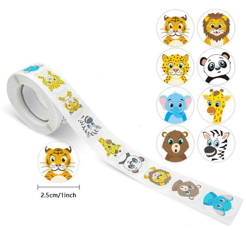 Wholesale New Kids' Motivational Stickers Cute Animal Reward Sticker Friendly Campus Office Classification Self-Adhesive Labe