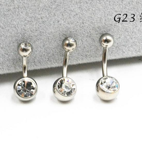 

G23 Titanium F136 Navel Ring, 14mm Long Bar Belly Button Jewelry Piercing 6mm Bar