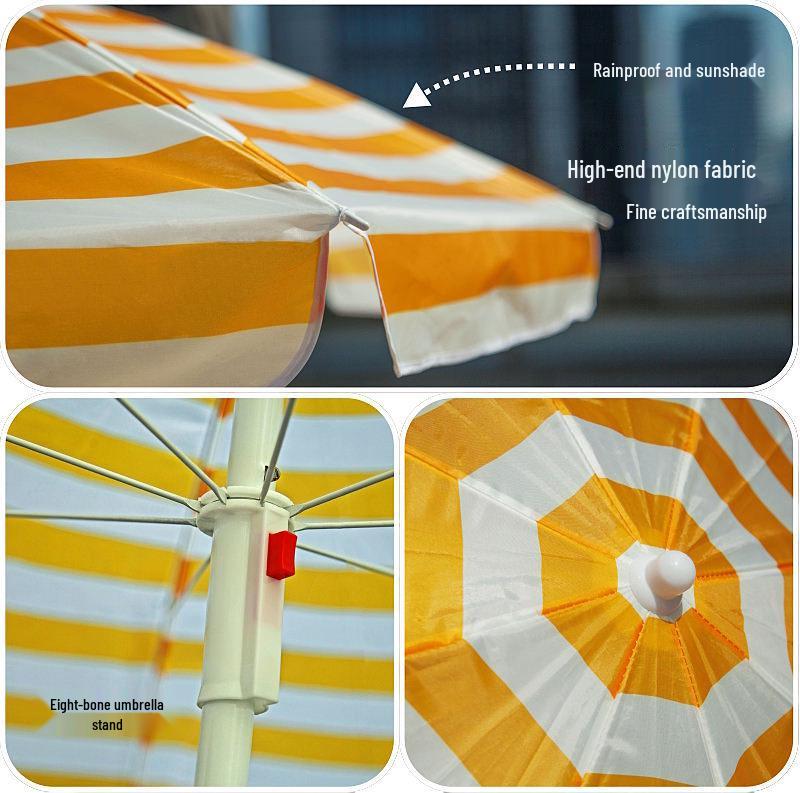 Large Outdoor Sunshade Beach Umbrella for Balcony, Courtyard, and Garden