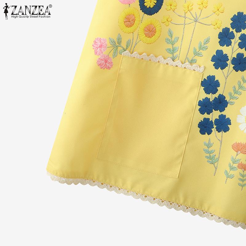 ZANZEA Women Casual Round Neck Summer Sleeveless Print Vest Tops