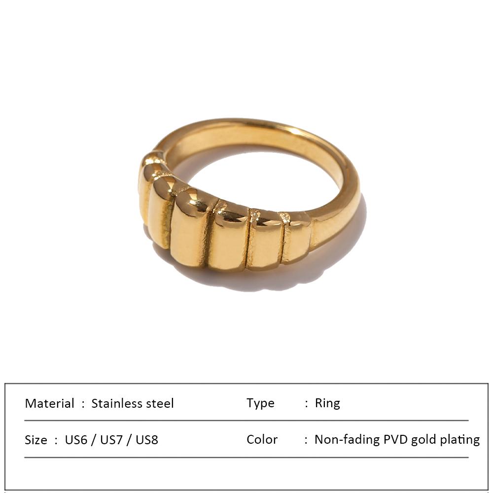 Waterproof Stainless Steel Ring for Women Non-fading Heart Ring Stylish Metal Rings Simple New Jewelry