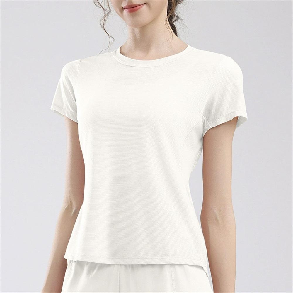 

Новая спортивная летняя одежда для похудения, йоги, с круглым вырезом и короткими рукавами, женская, дышащая, быстросохнущая, профессиональная, для бега и фитнеса, с короткими рукавами XL белый