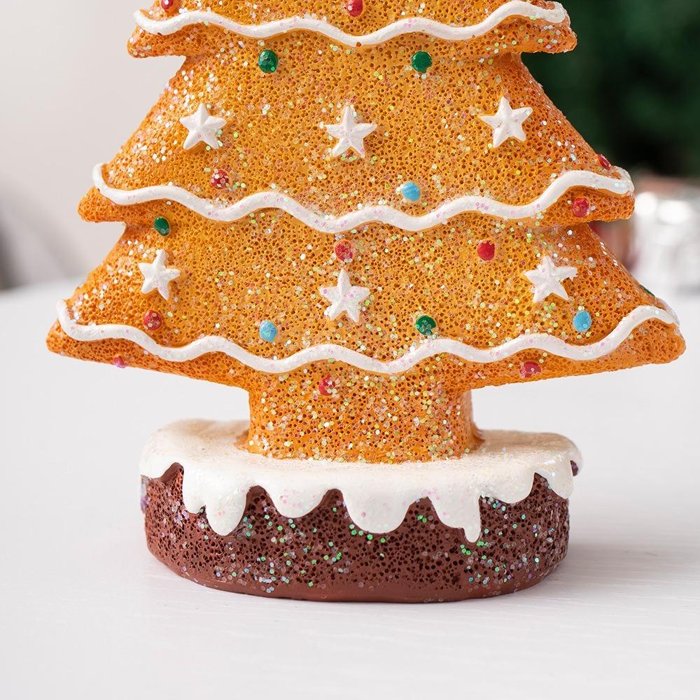 15cm Resin Gingerbread Christmas Tree Figurines Holiday Decoration Accessories Xmas Gift Table Bookcase Room Decor Object Gifts