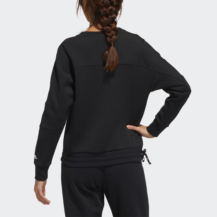 (WMNS) adidas Str Sweat Athleisure Casual Sports Printing Logo Round Neck Pullover Black Hoodie Women's GP0718