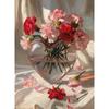 Peony Tulip Pink Roses Valentines Day Romantic Floral Vase Poster Print Wall Art Pictures Canvas Painting Room Home Decor Gift