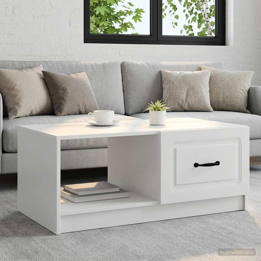 White Coffee Table 90 x 50 x 37 cm Particleboard