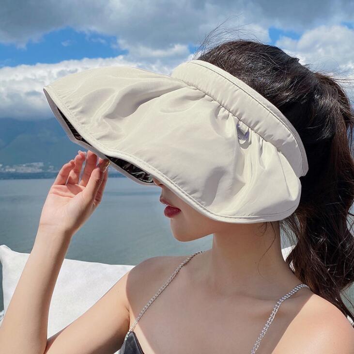 

Wide Brim Shell Sunscreen Hat for Women UV Protection Beach Hat Summer Hairband Dual Purpose Sun Hat for Gardening Fishing