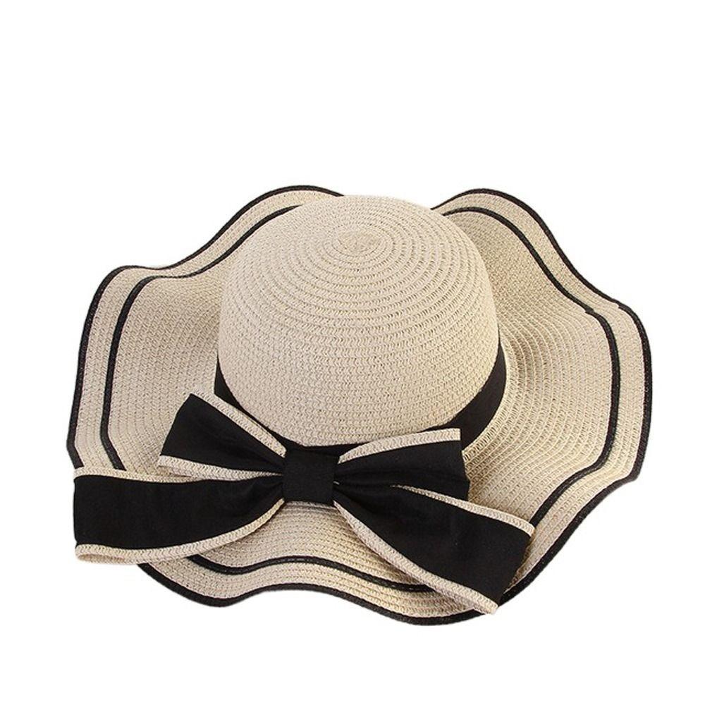 Bohemian Straw Weave Sun Hat Large Fisherman Hat Casual Sunscreen Bucket Hat  Ladies/Girls