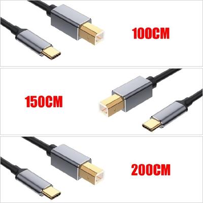 USB C Male To USB B Male Printer Cable Line for Printers Scanners and Music Equipment Connection with Laptops Black