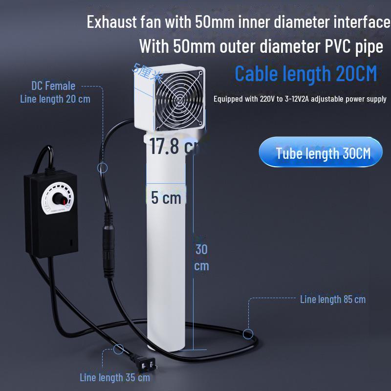 Čistička vzduchu a ventilačný ventilátor: Inštalácia bez vŕtania, Odstránenie zápachu a formaldehydu, Okysličovanie pre spálne