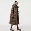 Tamboer Damen Lange Daunenjacke mit Kapuze, 90% Füllung