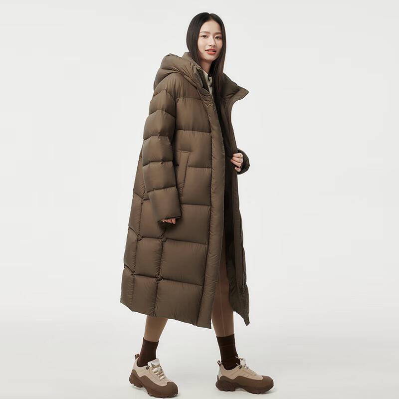 Tamboer Women's Long Hooded 90% Down Puffer Jacket