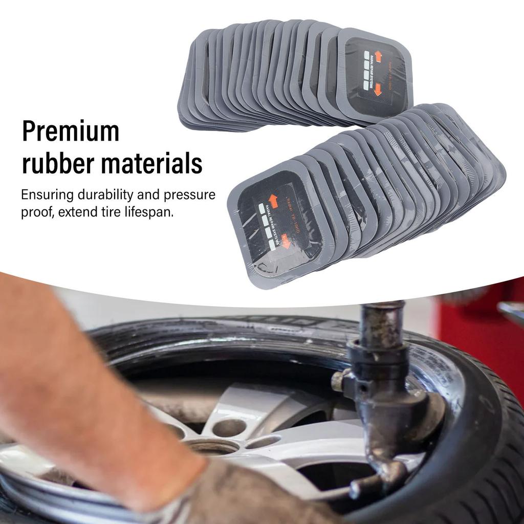 40PCS Tire Puncture Patches Radial Tire Repair Patches 65x80mm Rubber Tire Patch Kit for Cars Motorcycles Trucks