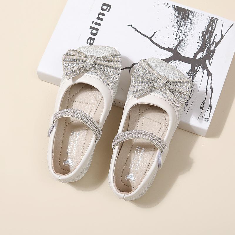 Girls princess shoes spring and autumn 2025 new children's shoes small leather shoes soft sole girls crystal shoes women's treasure dress shoes