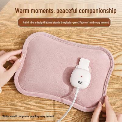 Rechargeable Explosion-Proof Electric Hot Water Bottle with Auto Shut-off - Plush Cute Hand Warmer & Bed Warmer for Babies