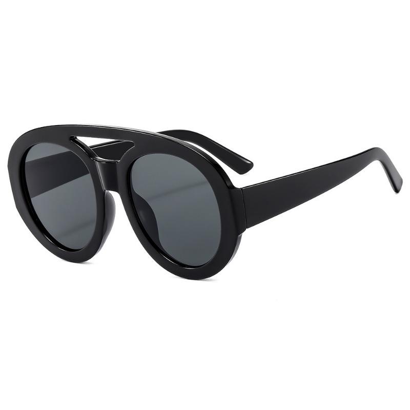 Retro Double Beam Large Frame Toad Mirror Fashion Women's Summer Sun Shading Eyeglasses UV400 Gafas De Sol