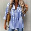 Floral Print Shirt With 3d Pattern For Casual Office Wear