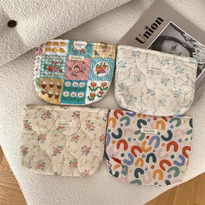 Babywindeln Aufbewahrungstasche Tragbar Reise Babywaschzubehör Reißverschluss Aufbewahrungstasche Mode Blume Großraum Aufbewahrung Handtasche