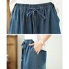 DIMANAF 2025 Neue Sommer Damen Basic Jeans Harems Hose Lässig Elastisch Locker Denim Übergröße Weitbein Hose