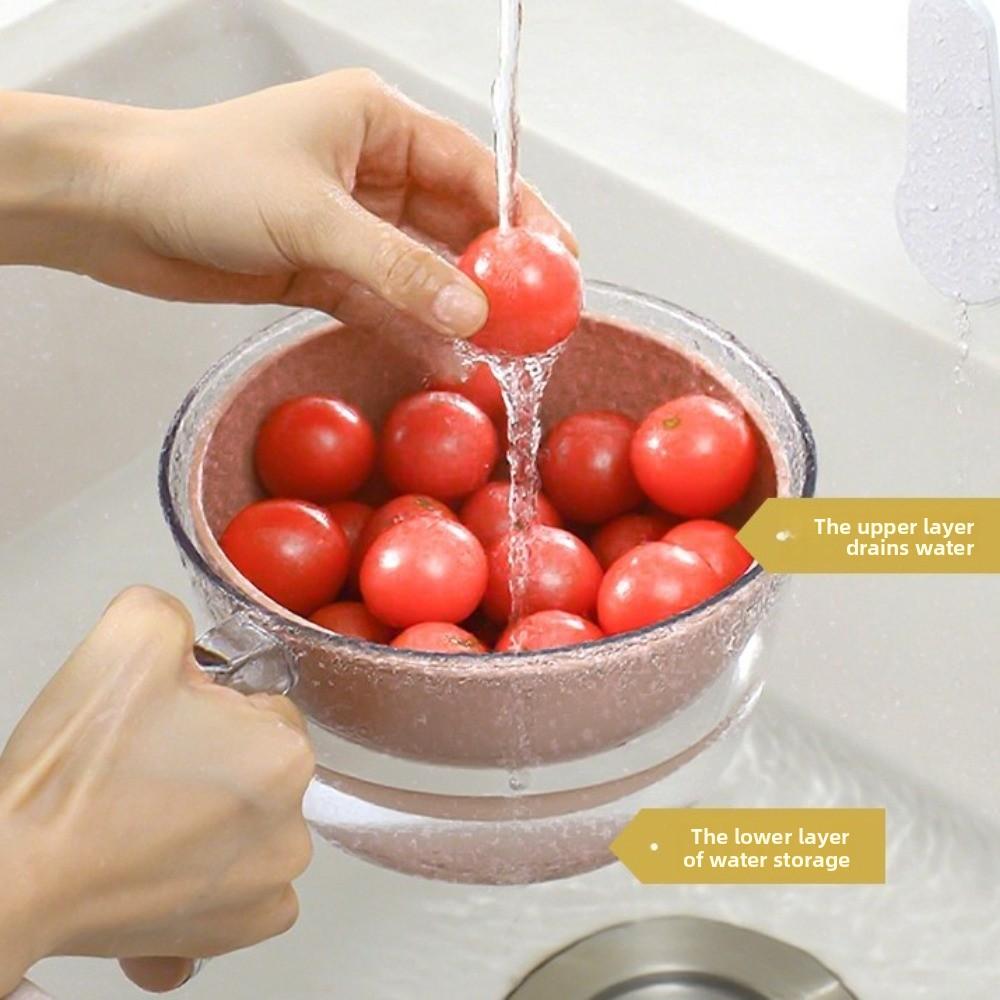 Multifunctional Rice Washing Basket Double Layer Food Cleaning Box Draining Basket  Kitchen
