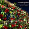 Solar Rose String Lights: Outdoor & Indoor Decorative Flower Vine for Patios, Balconies, Railings, and Ambiance