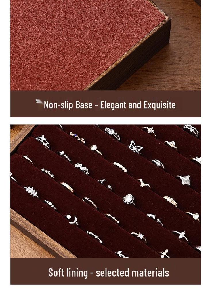 Walnut Wood Large Jewelry Box - Anti-Oxidation Storage for Rings, Earrings, Necklaces, and Bracelets