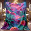 Comfortable Floral Theme Pattern Blanket Soft High-Definition Digital Print Colorful Dreamy Flowers Design All-Season Use! Soft Breathable 100% Polyes