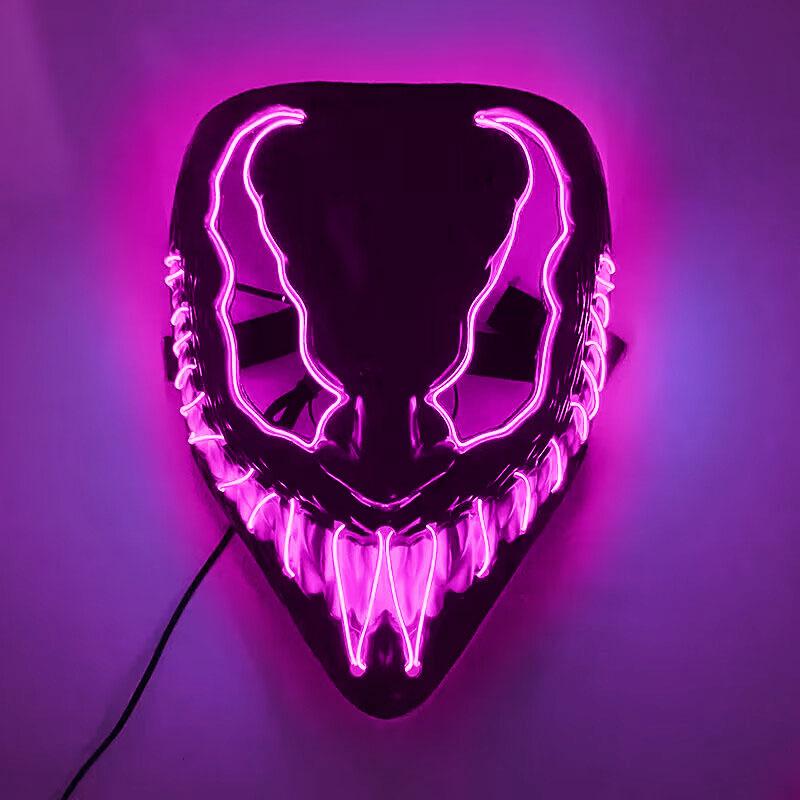 New Personalized Creative Halloween Led Glow Neon Terror Fluorescent Mask Mask