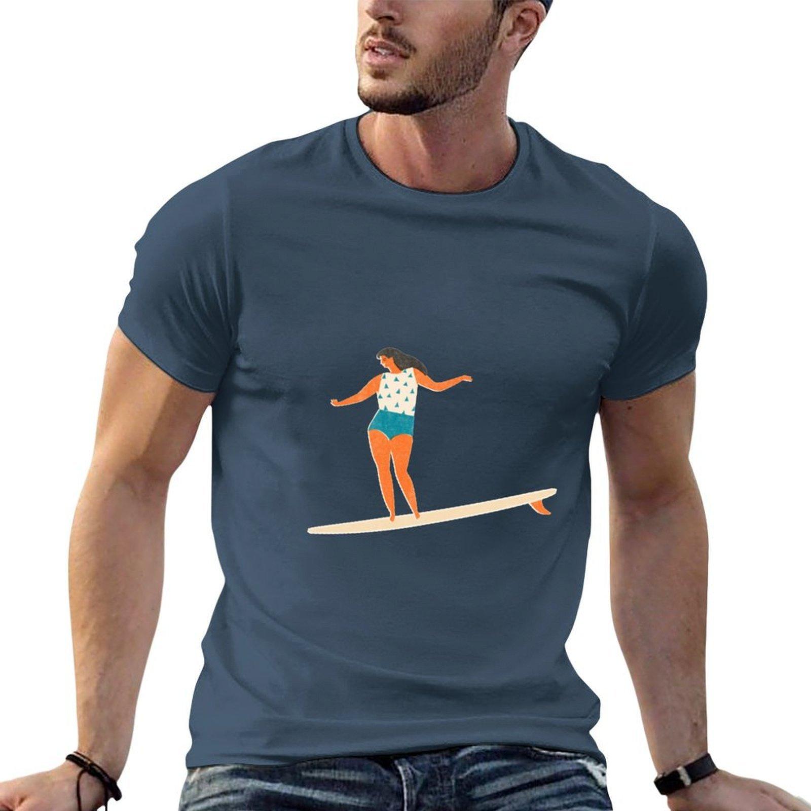 Surf girl TShirt cotton t shirt pack man t shirts cotton TShirt S