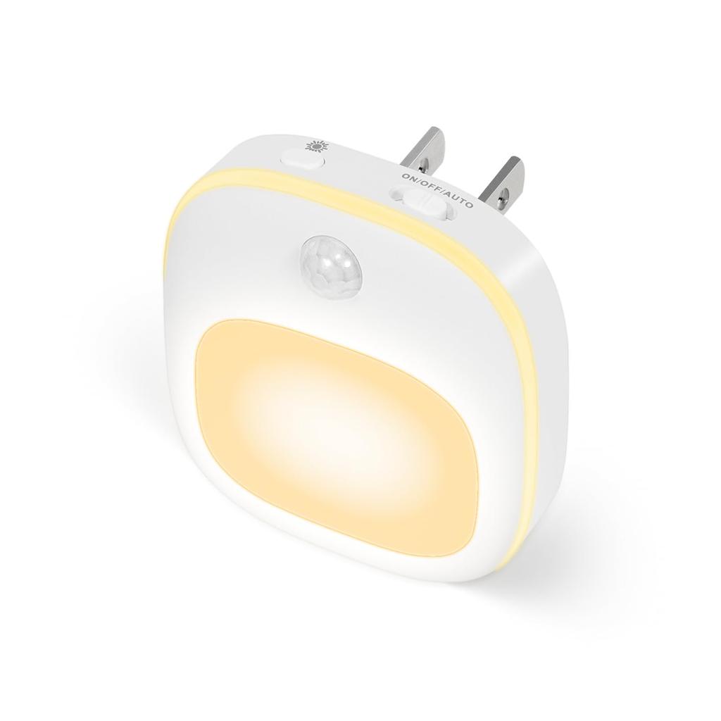 ASSEUI Motion Sensor Indoor Color Temperature for Baby and LED Night Automatic Set of 2 Light, Outlet-Type, Footlight, 5-Level Dimming, 3-Level