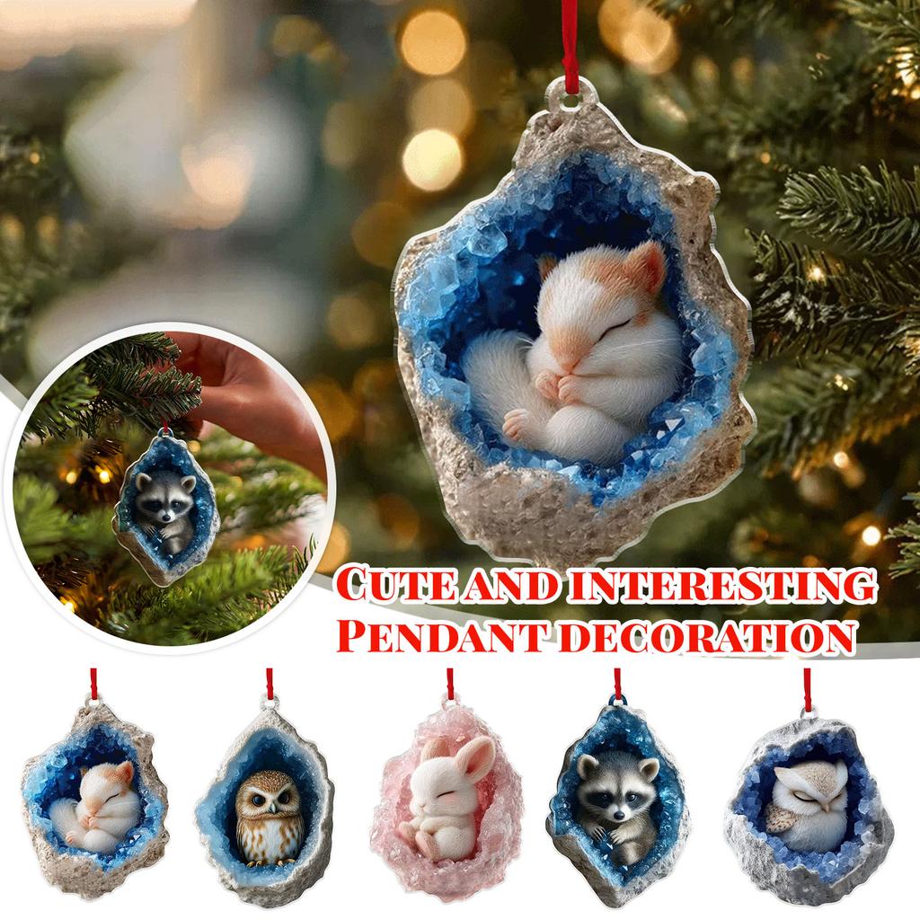 Animal Christmas Ornaments Christmas Ornaments Animal Acrylic Ornaments New Year Ornaments Christmas Pendants Standing On The Christmas Tree