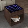 VidaXL Coffee Table with Infinity LED Brown Oak 50x50x50 Cm, Side Table, Living Room Table, End Table, 847657
