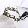 Adjustable Leaves Shape Hair Hoop Rhinestone Pendant Headband Wedding Party Bride Bohemian Style Styling Headband