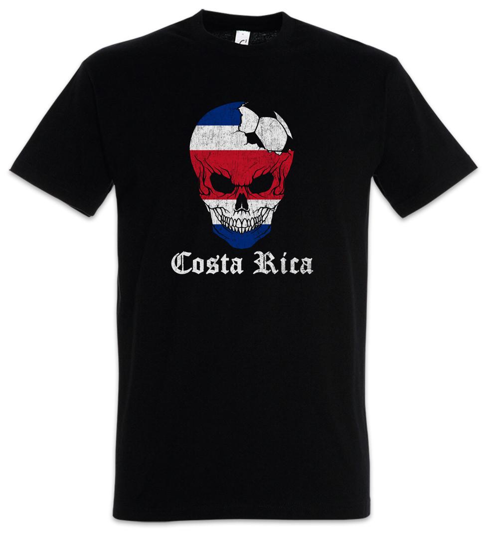 Costa Rica Football Skull I T-Shirt Mens Womens Tees Top Rican Soccer Flag World Championship XL