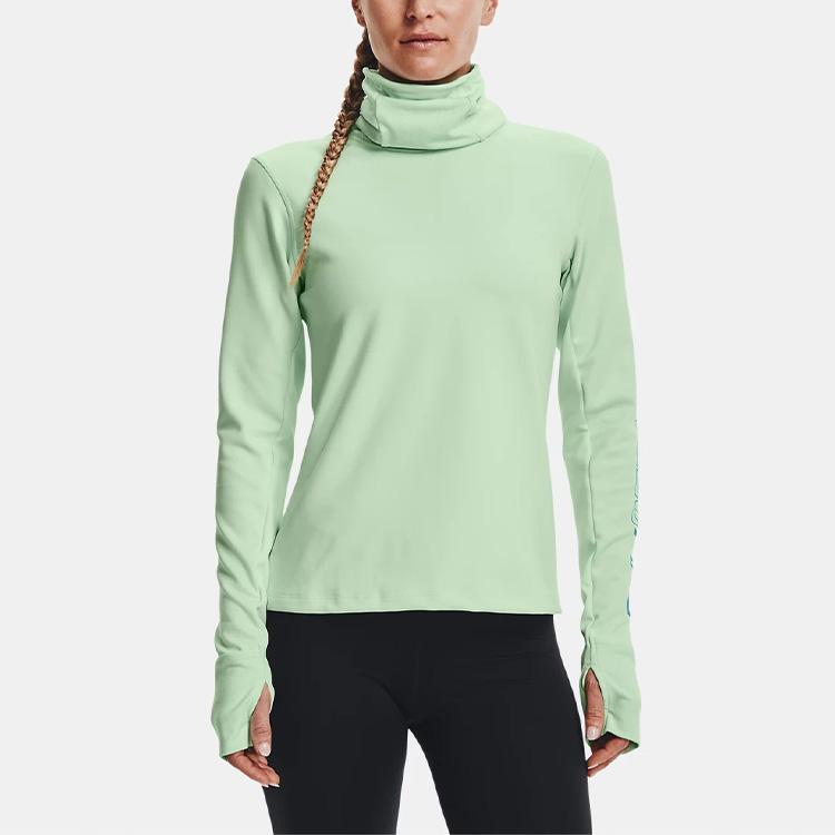 Under Armour Tricou de alergare cu gât tip pâlnie Femei Topuri Verde 1365636-335