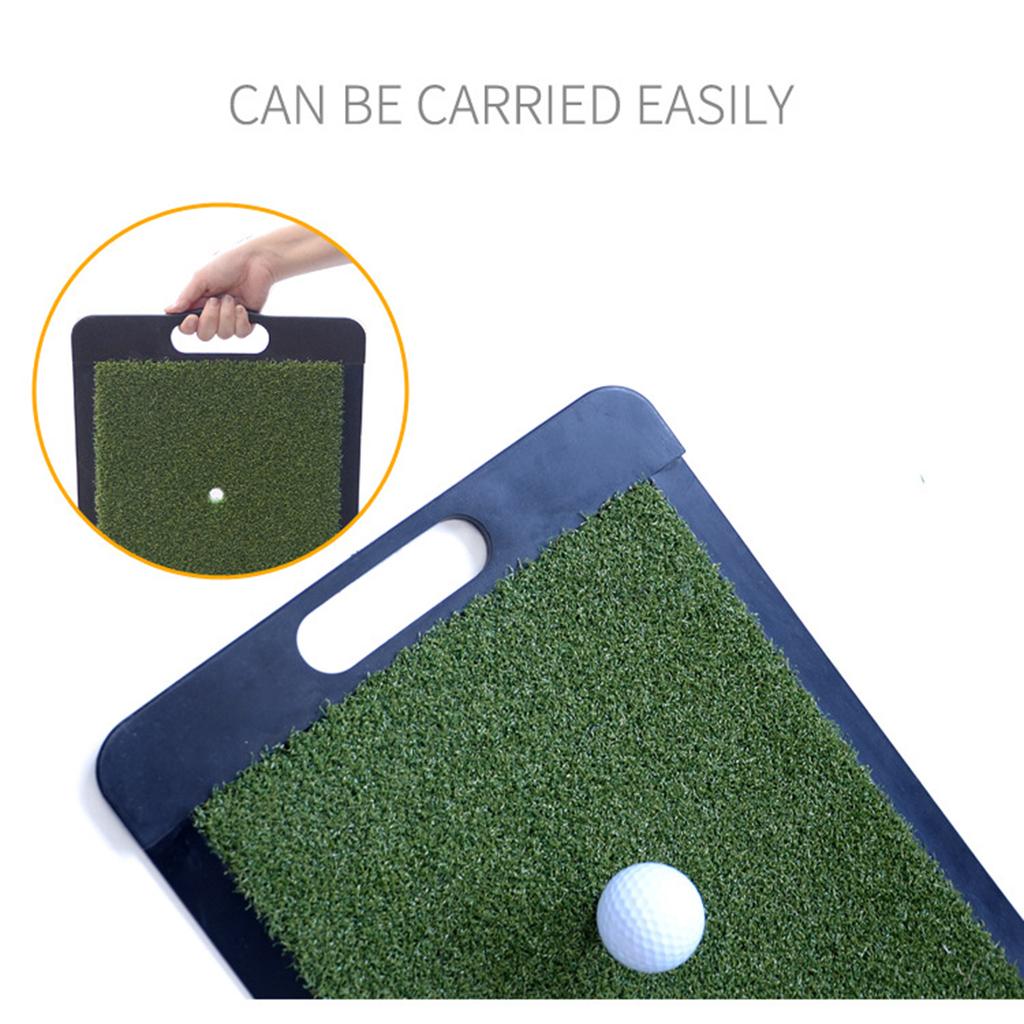 30x60cm Green 2-in-1 Golf Practice Turf Mat Portable Non-Slip Rubber Base Training Tool for Indoor/Outdoor Backyard/Home