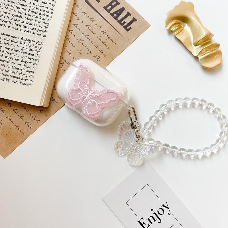 Airpod1/2 Generation Earphone Cover Bracelet Simple Bow Suitable For Airpodpro 3 Generation Transparent Case