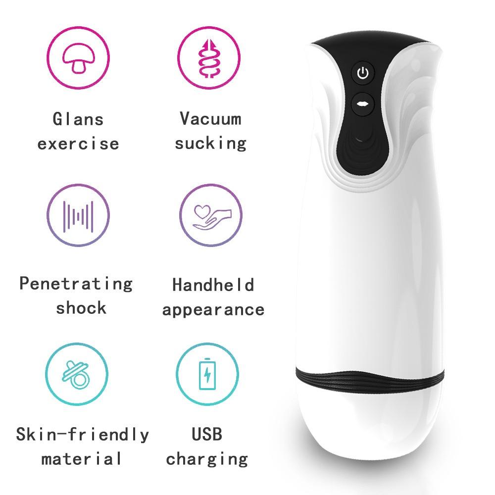 Automatic Male Masturbator Cup Sucking Machine Vibrating Penis Pump Vibrator Real Vaginal Blowjob Cup Adult Sex Products for Men