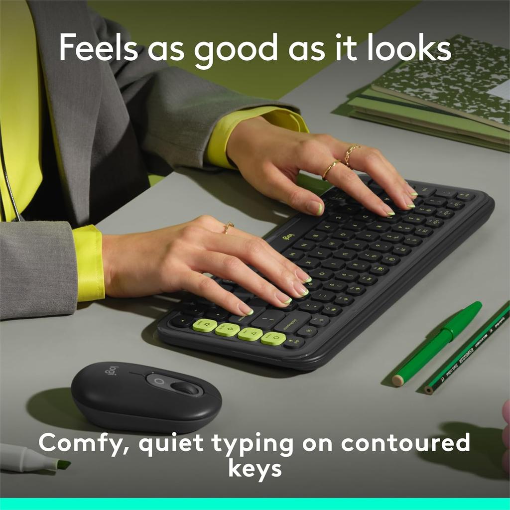 Logitech POP ICON KEYS Keyboard Bluetooth Office Keyboard Wireless Keyboard AI Portable Keyboard Laptop Keyboard