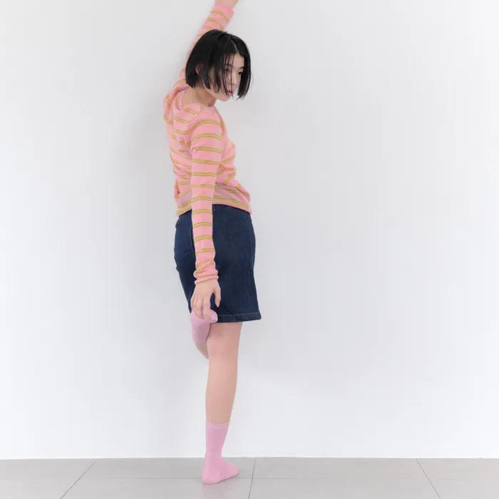 [IHMLITER04] New Glitter Socks Pink