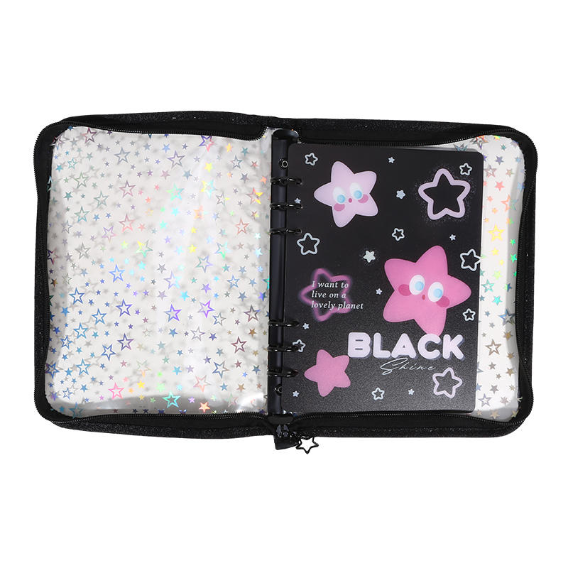 A5/A6 6-hole Loose Leaf Notebook With Zipper and Edging Photo Album Guka Idol Small Card 1PC Shell Book or 10pcs Inner Pages